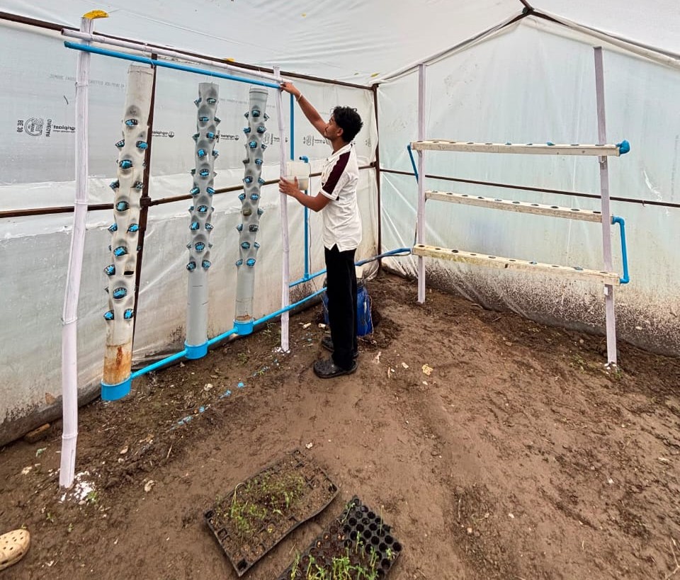 21. Students getting trained on Hydroponics_Polyhouse